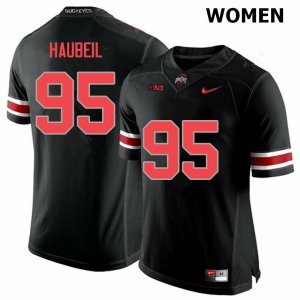 Women's Ohio State Buckeyes #95 Blake Haubeil Blackout Nike NCAA College Football Jersey In Stock HLG4244ZE